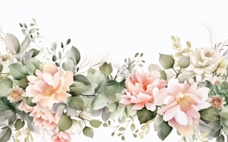 Watercolor floral wreath Background 295
