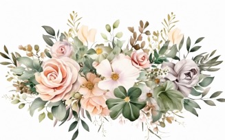 Watercolor floral wreath Background 299