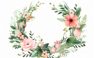 Watercolor floral wreath Background 303