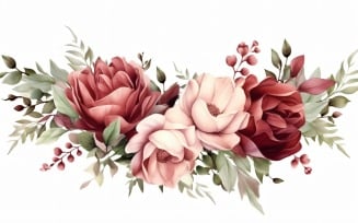 Watercolor flowers wreath Background 277