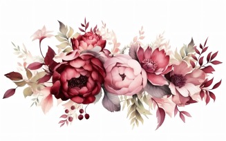 Watercolor flowers wreath Background 288
