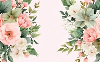 Watercolor flowers wreath Background 296
