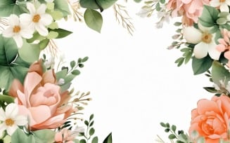 Watercolor flowers wreath Background 300