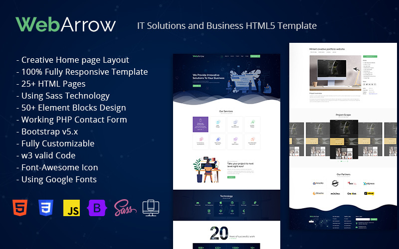 Webarrow | IT Solutions and Business Technology Website Template