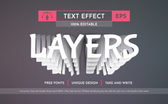 White Layers - Editable Text Effect, Font Style