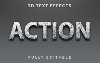 Action 3D text effect design