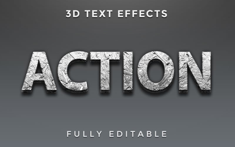 Action 3D text effect design Illustration