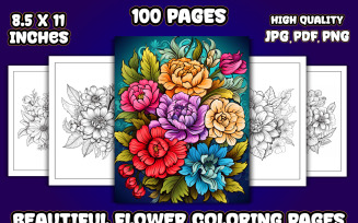 Beautiful Flower Coloring Pages for KDP