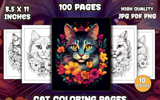 Cat Coloring Pages for Adults and Kids