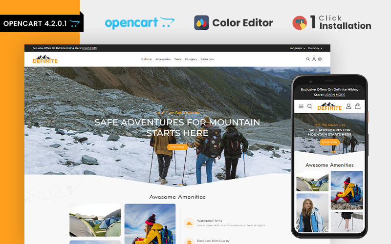 Definite Travel Store Opencart Theme OpenCart Template