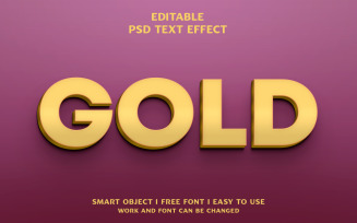 Gold 3d text effect design