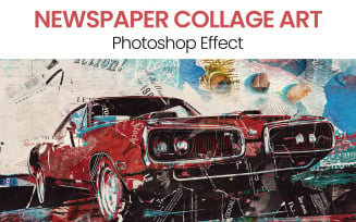 Newspaper Collage Art Effect