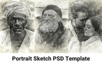 Portrait Sketch PSD Template