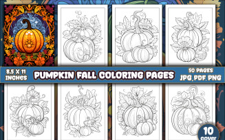Pumpkin Fall Coloring Pages for KDP