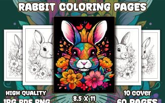 Rabbit Coloring Pages for KDP Interior