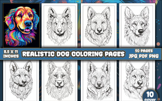 Realistic Dog Coloring Book for KDP