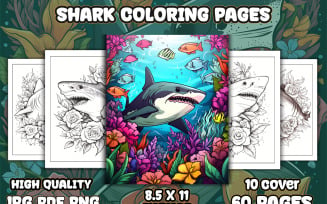 Shark Coloring Pages for KDP Interior