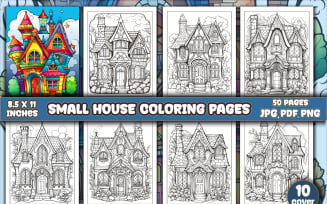 Small House Coloring Pages for KDP