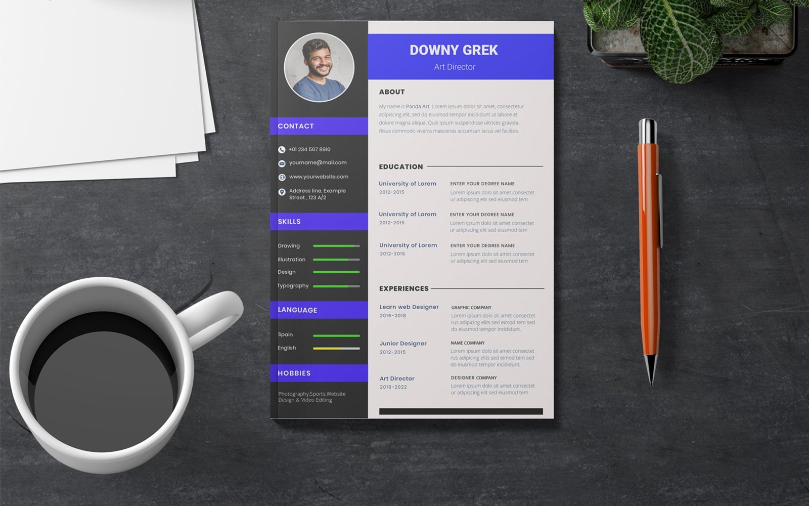 Template #363360 Page Resume Webdesign Template - Logo template Preview