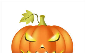 A vector pumpkin with a luminous angry face