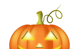 A vector pumpkin with a luminous smiling face