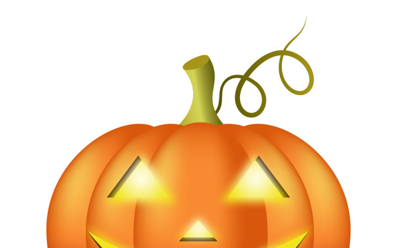 A vector pumpkin with a luminous smiling face Vector Graphic