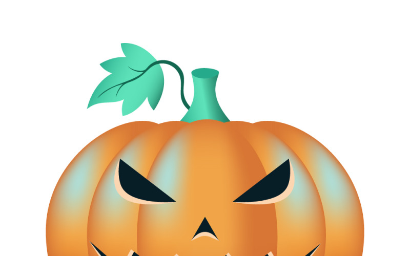 A vector pumpkin with an angry face Vector Graphic