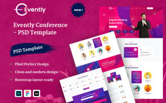 Evently Event Conference - PSD Template