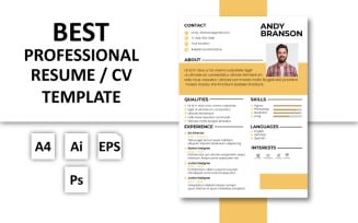 Free Best Professional Resume / CV Template