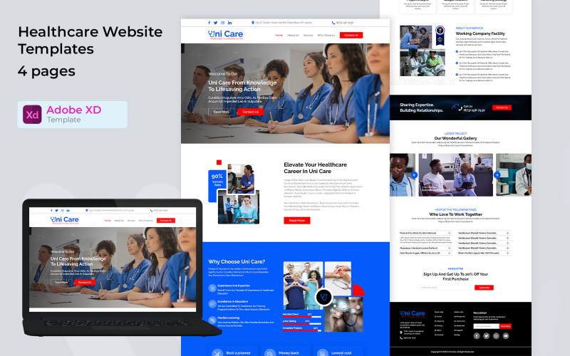 Healthcare Website Templates UI Element
