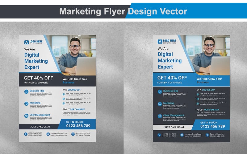 Marketing Flyer Design Vector Corporate Identity