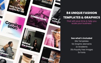84 Unique fashion templates & graphics