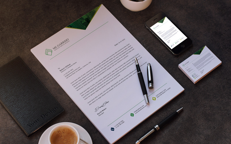 Canva Modern Landscape & Portrait Letterhead Template Corporate Identity