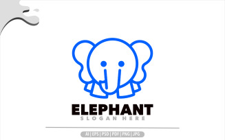 Elephant line symbol logo design