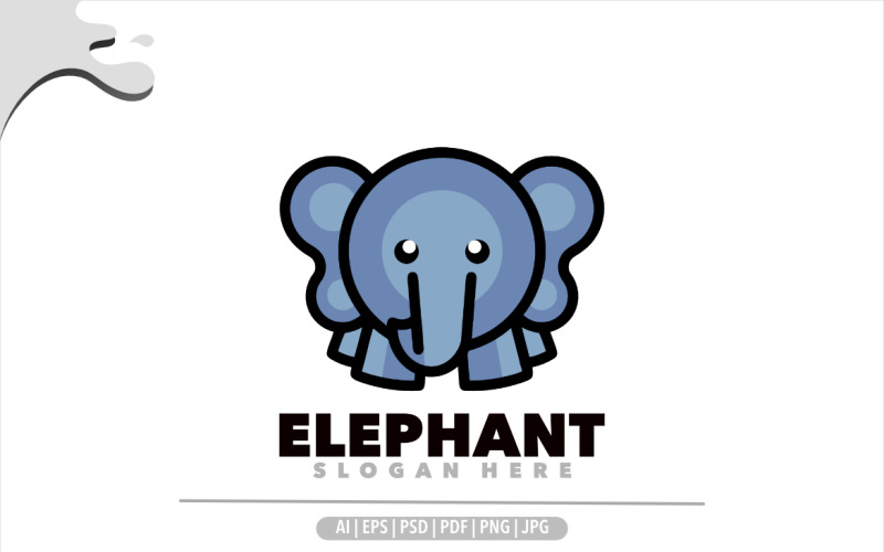 Elephant mascot simple logo design Logo Template