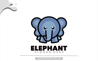 Elephant mascot simple logo design