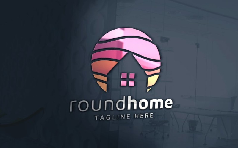 Round Home Pro Branding Logo Logo Template
