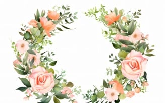 Watercolor floral wreath Background 309
