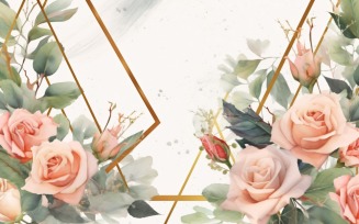 Watercolor floral wreath Background 324