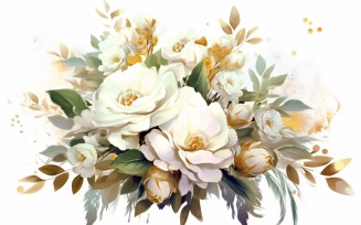 Watercolor floral wreath Background 336
