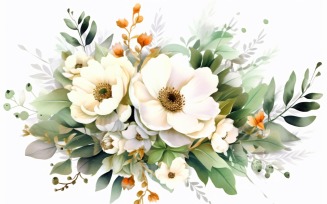 Watercolor floral wreath Background 340