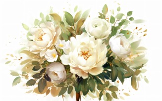 Watercolor floral wreath Background 343