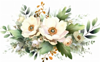 Watercolor floral wreath Background 347