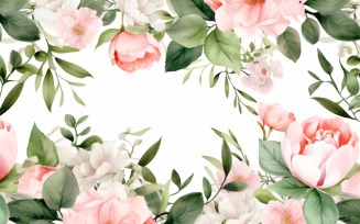 Watercolor floral wreath Background 352
