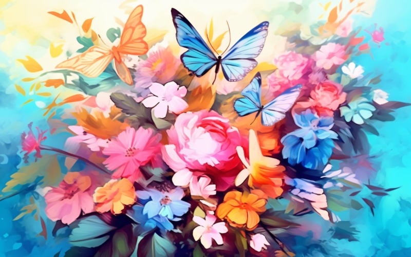 Watercolor flowers Background 316