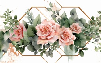 Watercolor flowers Background 327