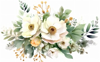 Watercolor flowers Background 339
