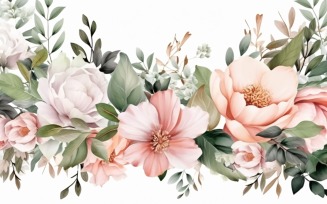Watercolor flowers Background 351