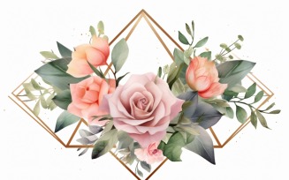 Watercolor flowers wreath Background 325