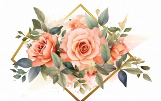 Watercolor flowers wreath Background 329
